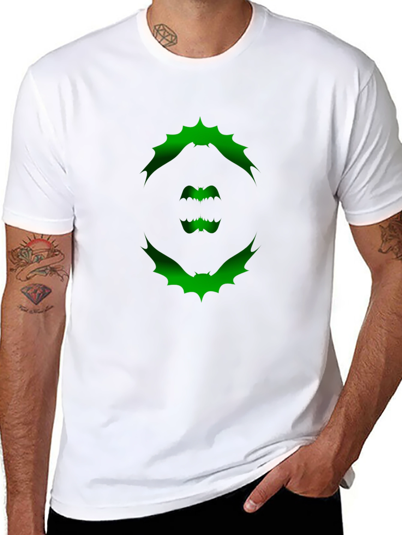 Bat Graphic Print T-Shirt - Unique Halloween Design