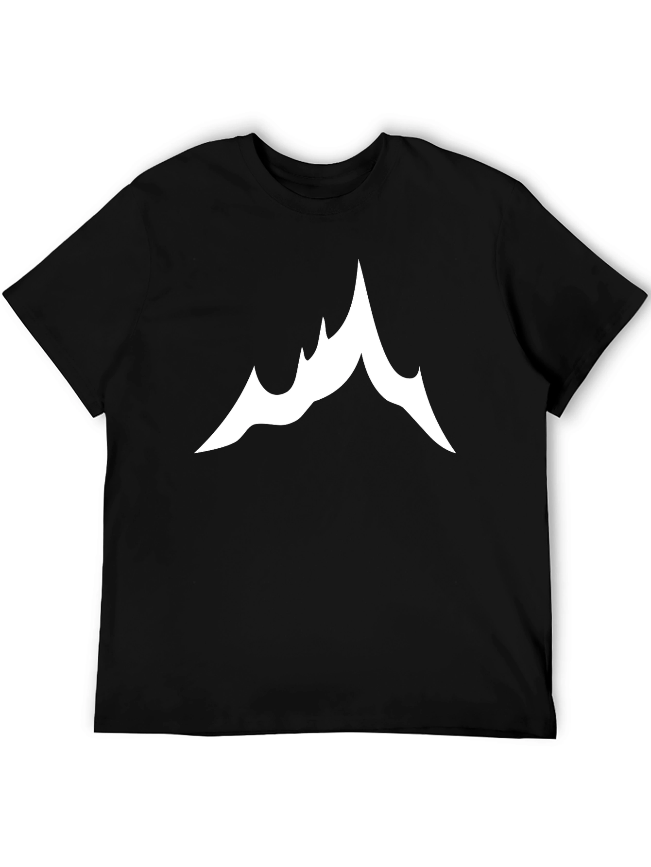 Mountain Peak Graphic Tee - Black Cotton T-Shirt