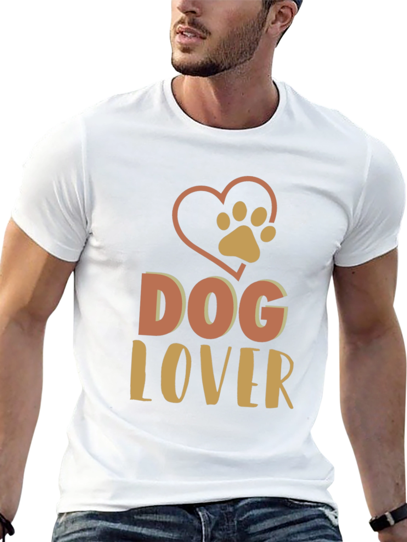 Dog Lover Graphic Print Black T-Shirt