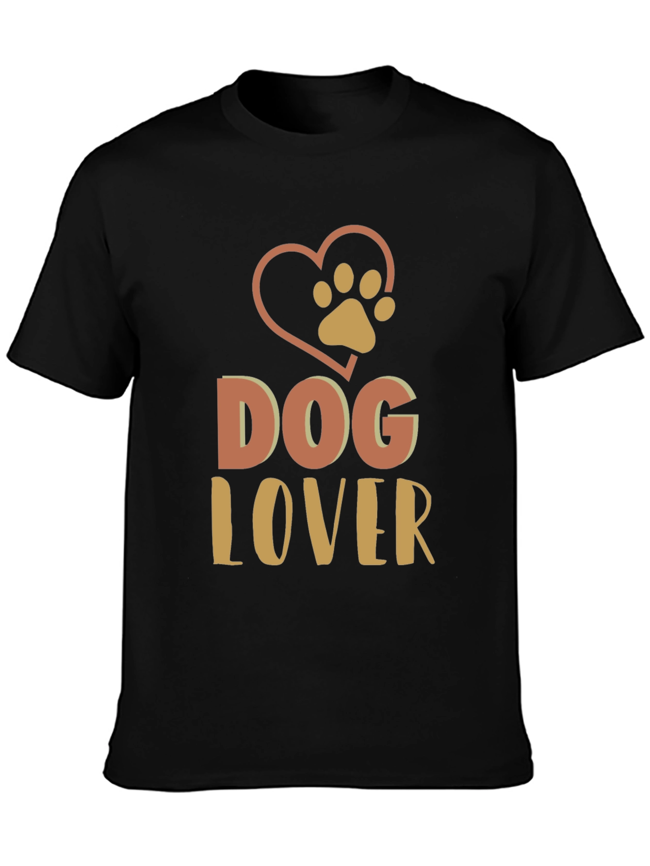 Dog Lover Graphic Print Black T-Shirt