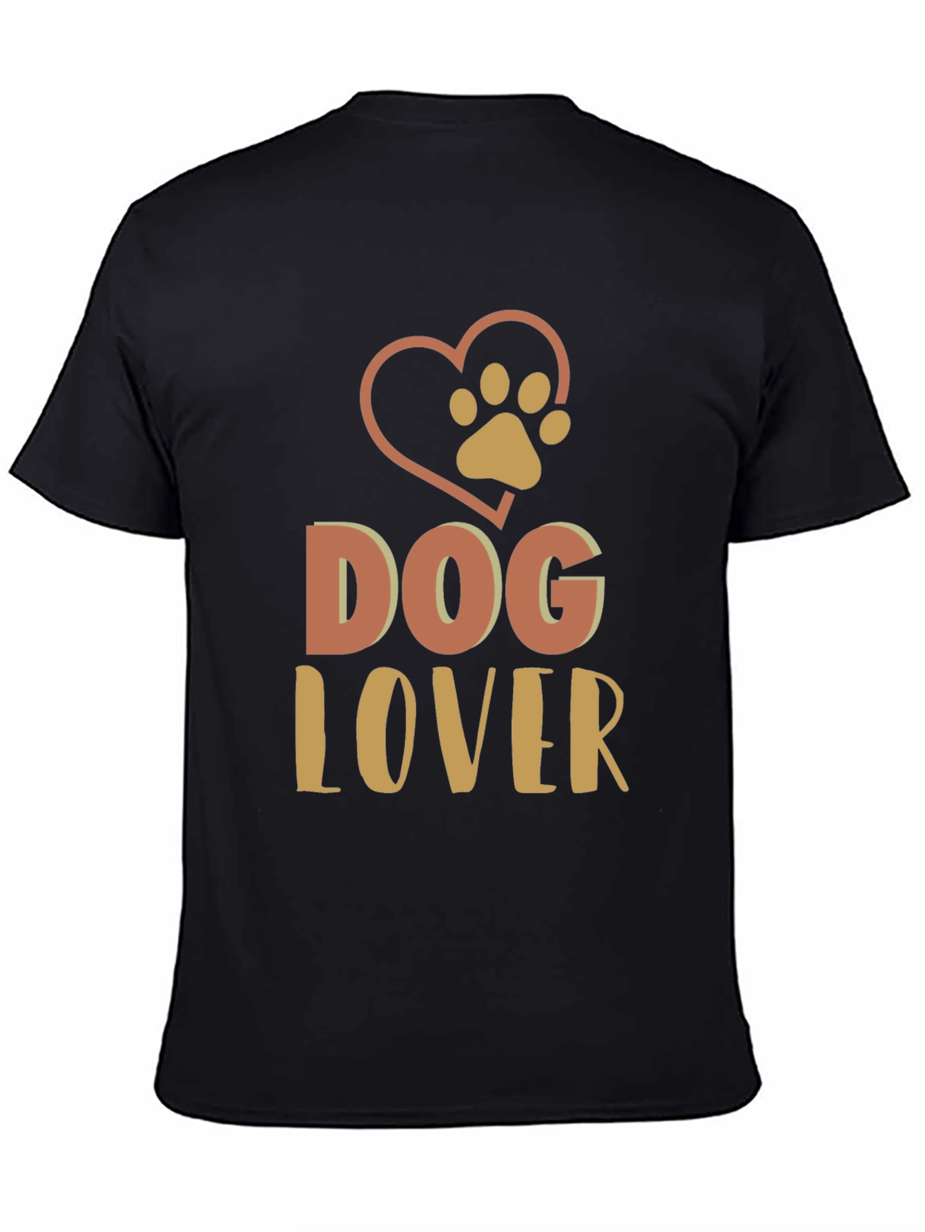 Dog Lover Graphic Print Black T-Shirt