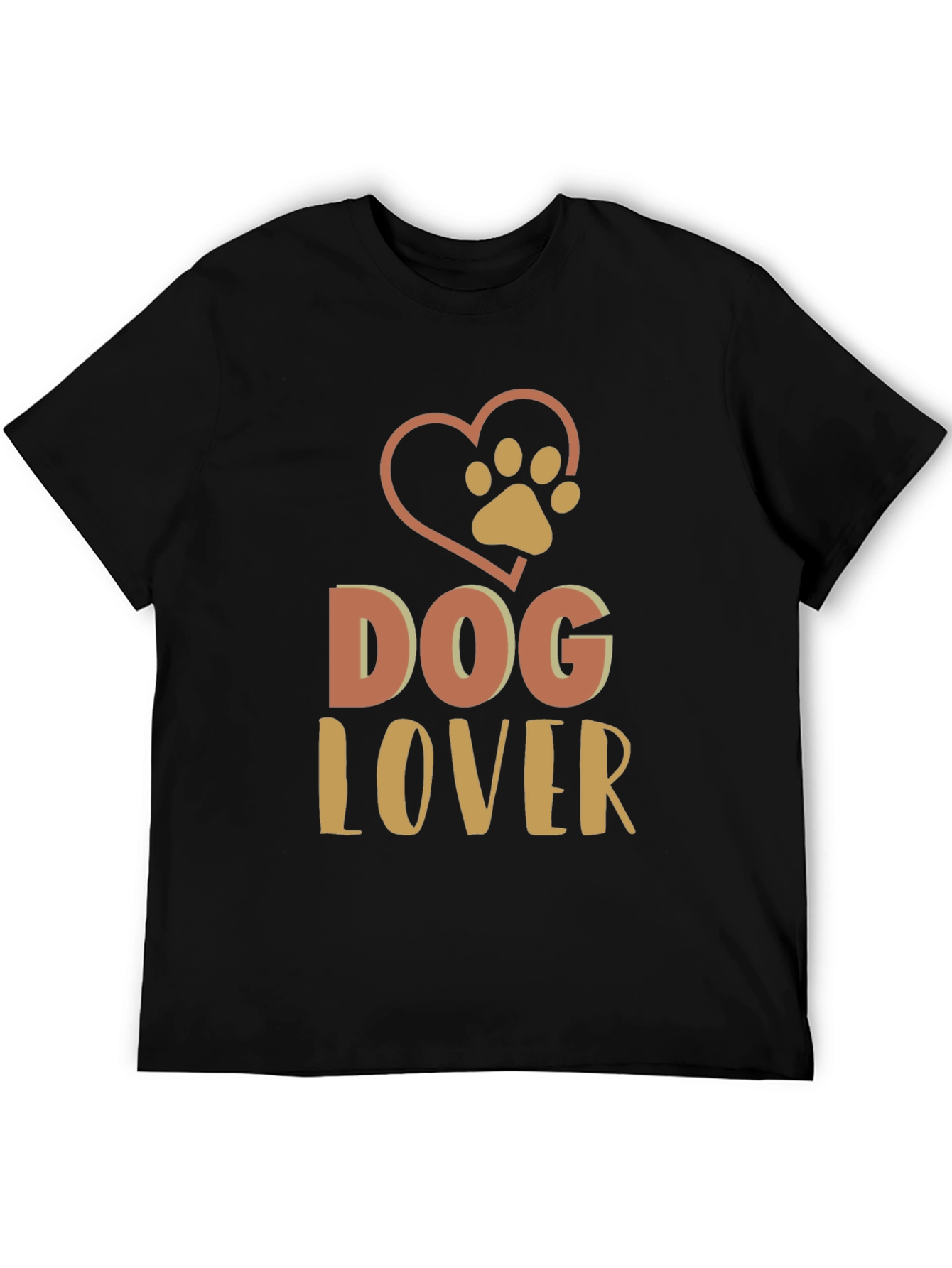 Dog Lover Graphic Print Black T-Shirt
