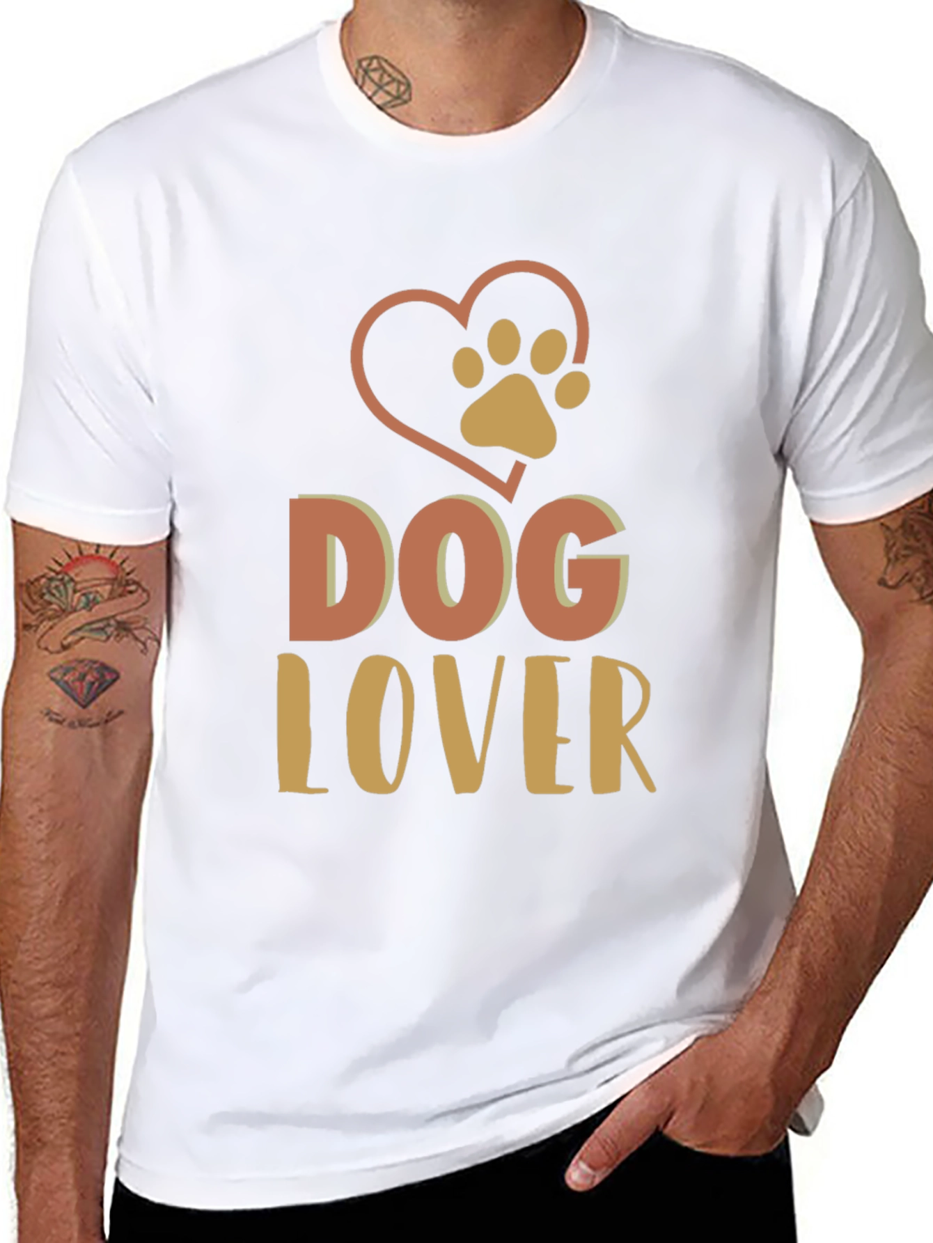 Dog Lover Graphic Print Black T-Shirt