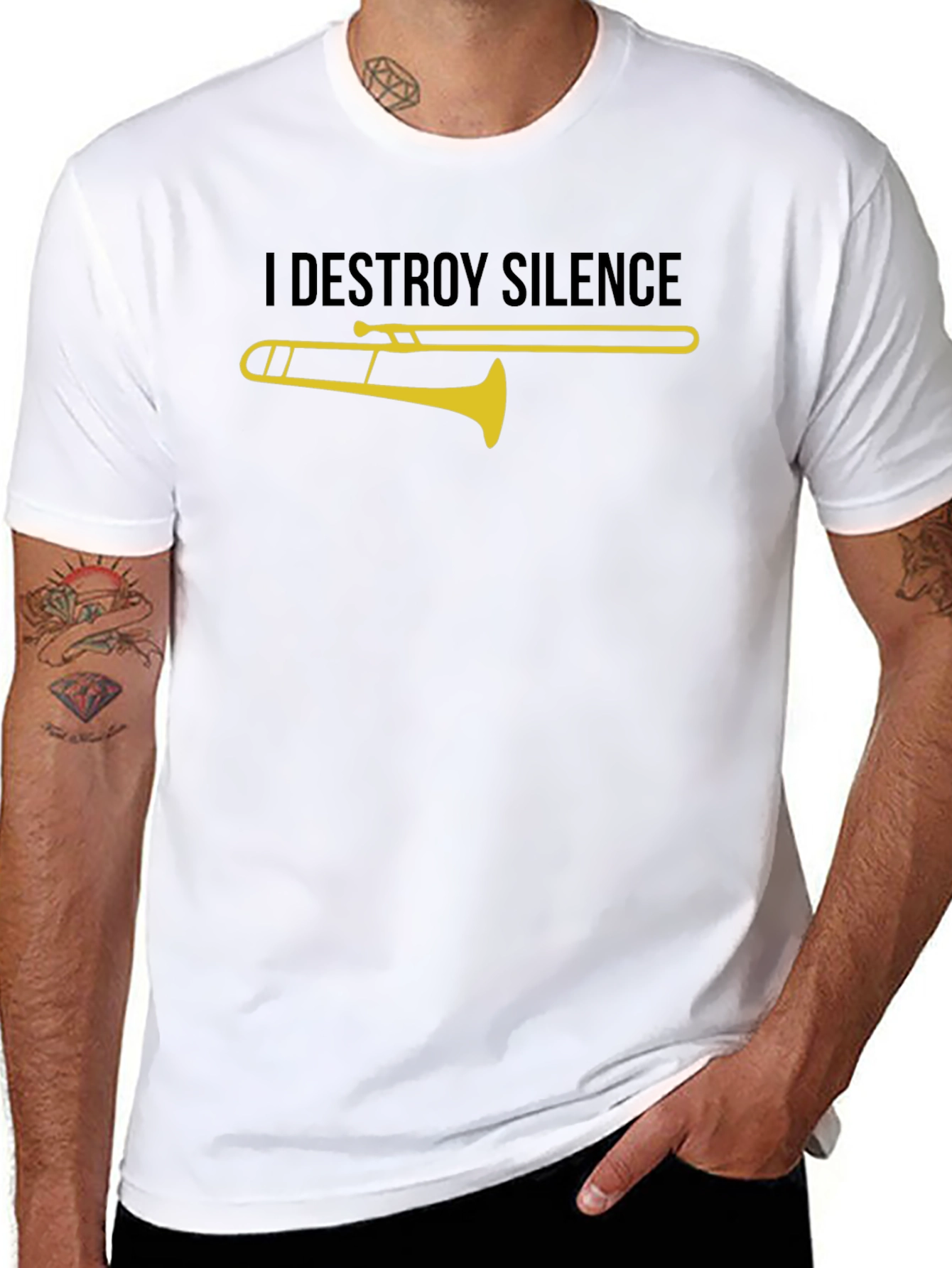 I Destroy Silence Trombone Graphic Tee
