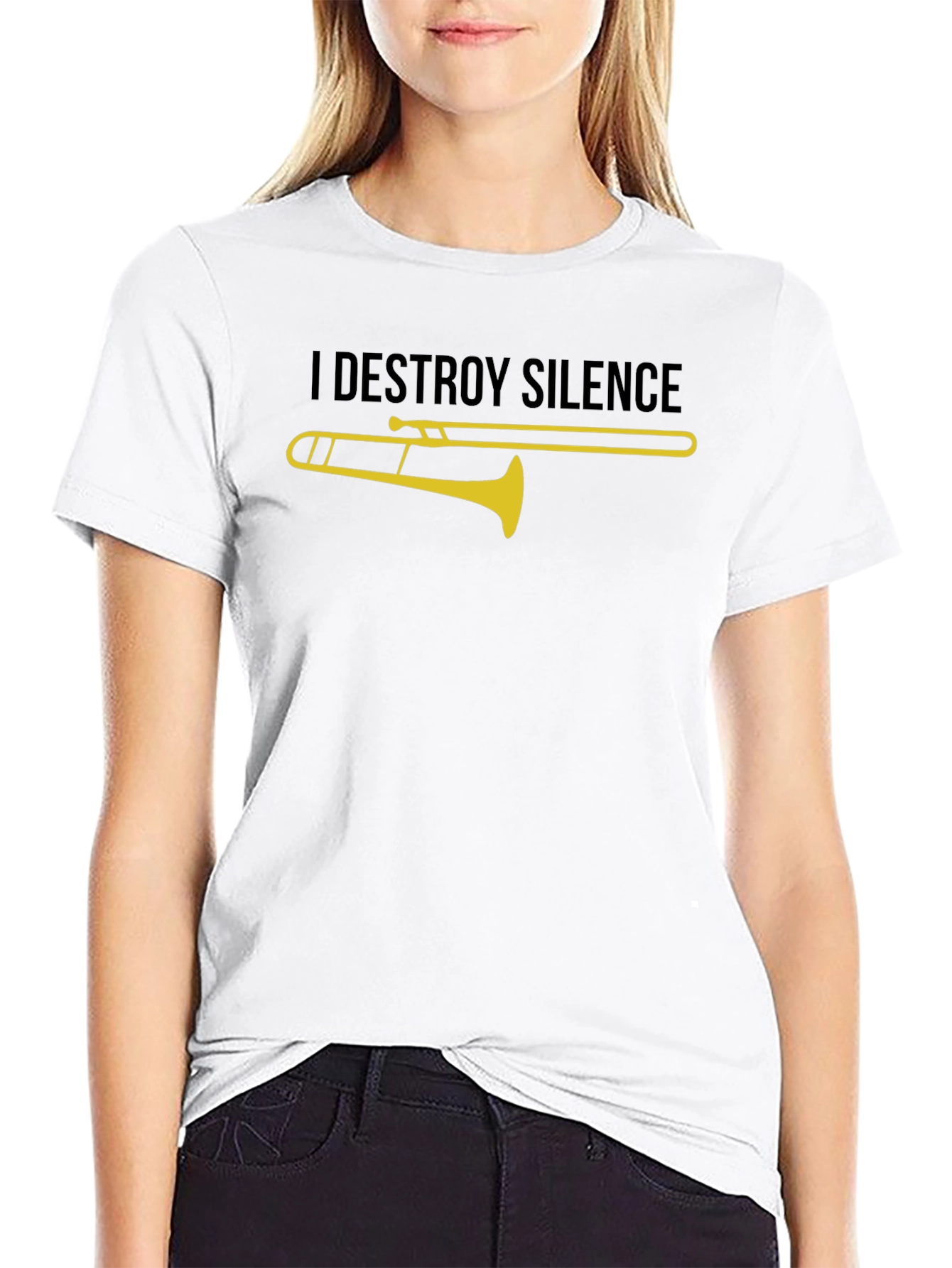 I Destroy Silence Trombone Graphic Tee