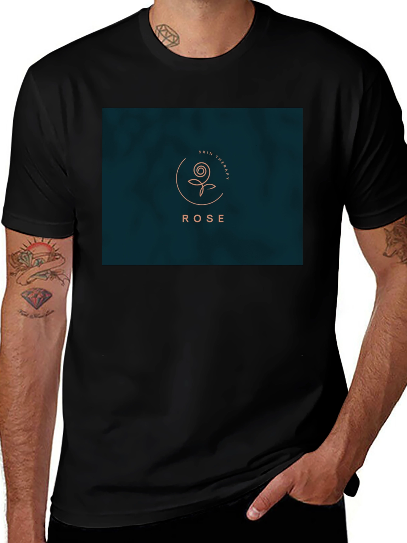 Rose Skin Therapy Black Tee