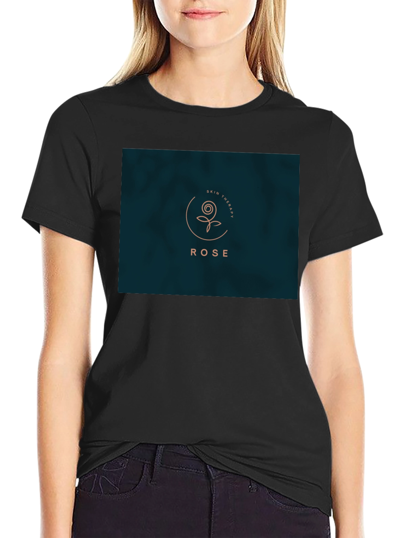 Rose Skin Therapy Black Tee