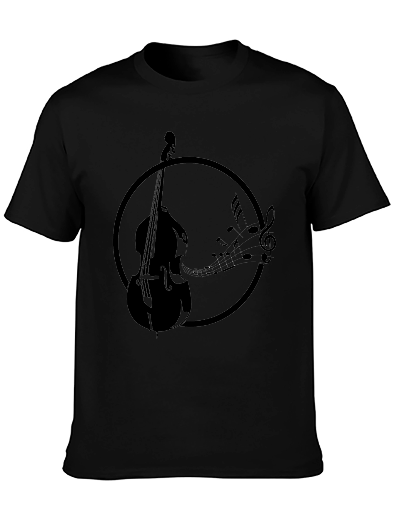 Bass & Music Notes T-Shirt - Black