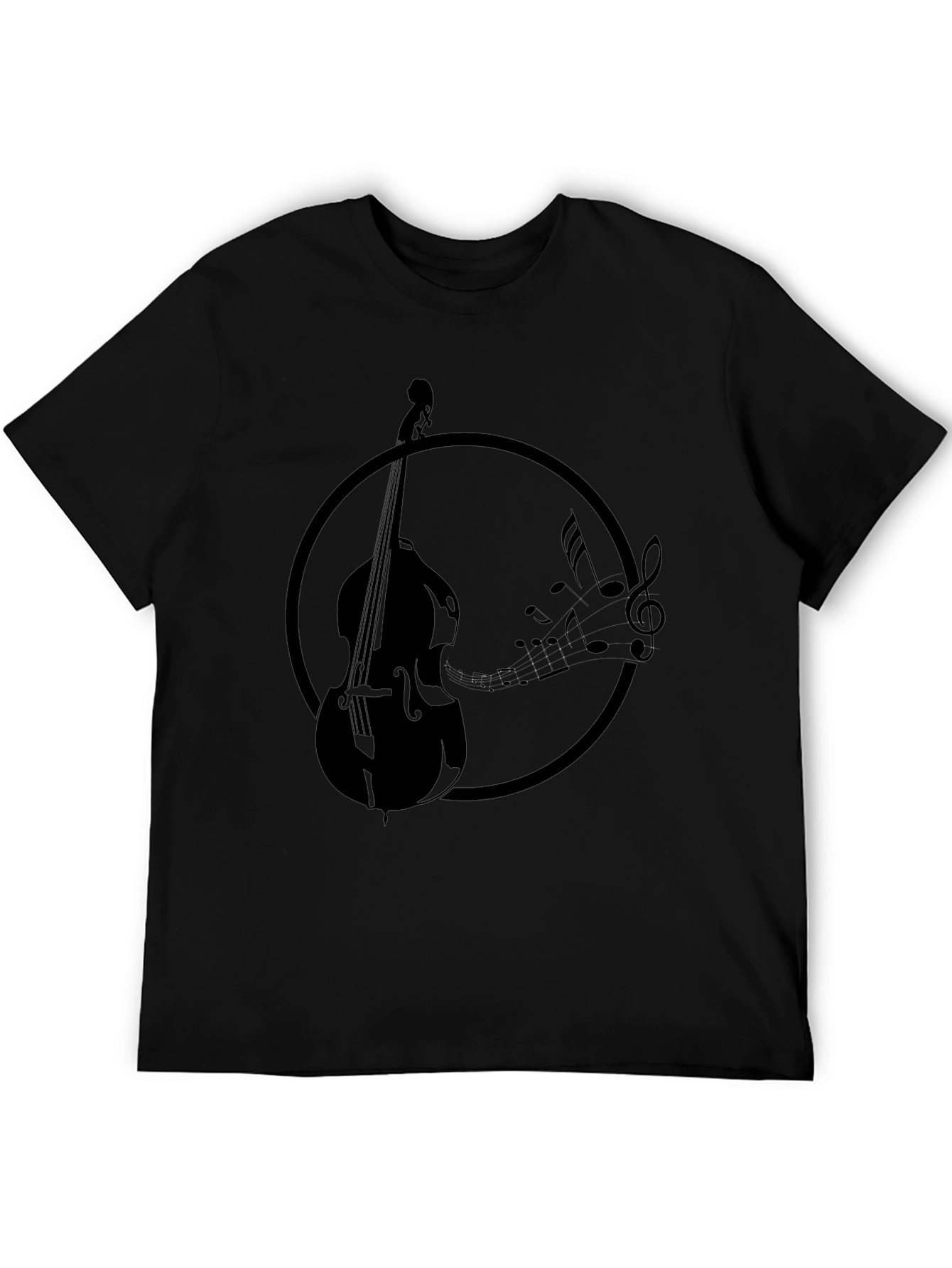 Bass & Music Notes T-Shirt - Black