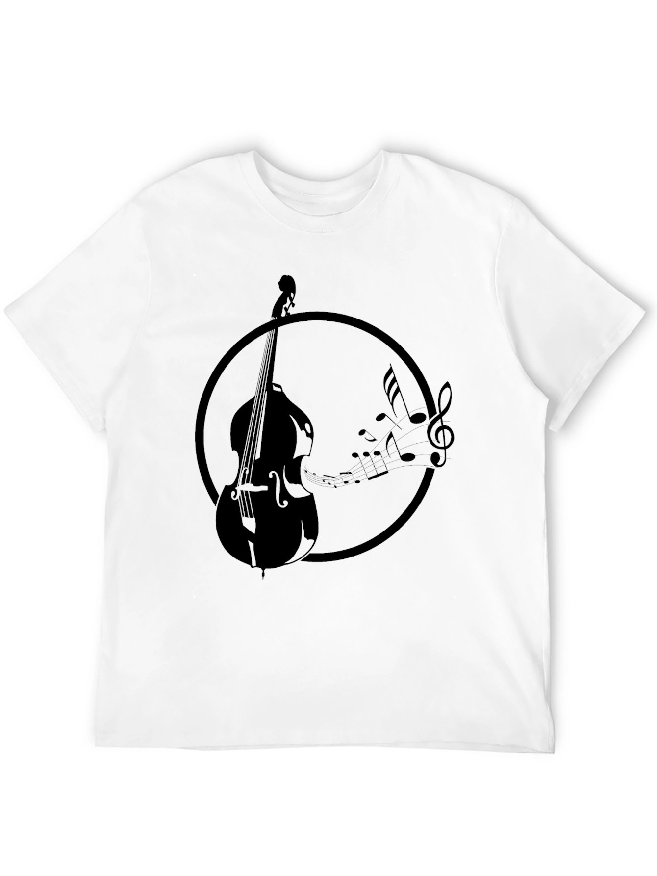 Bass & Music Notes T-Shirt - Black