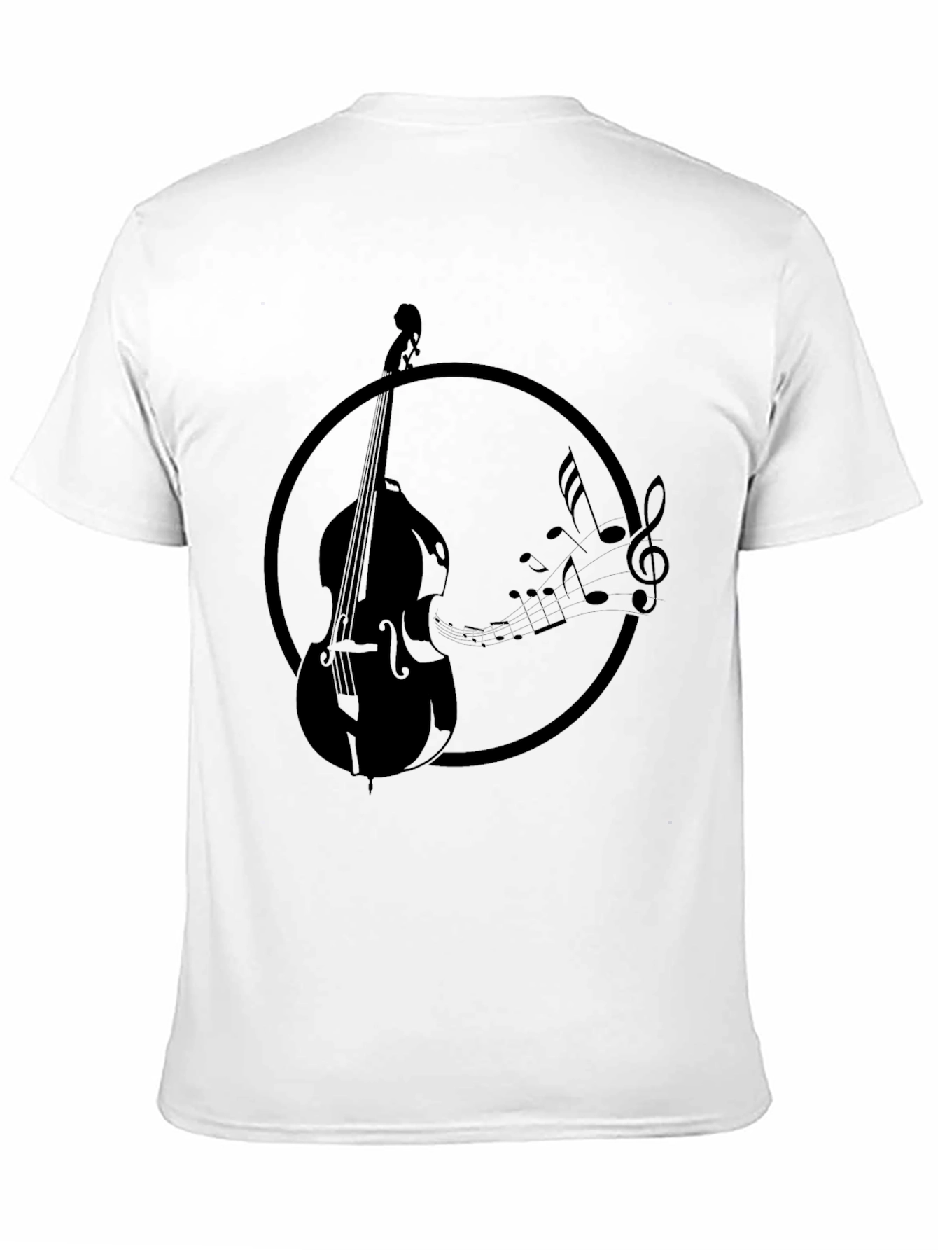 Bass & Music Notes T-Shirt - Black