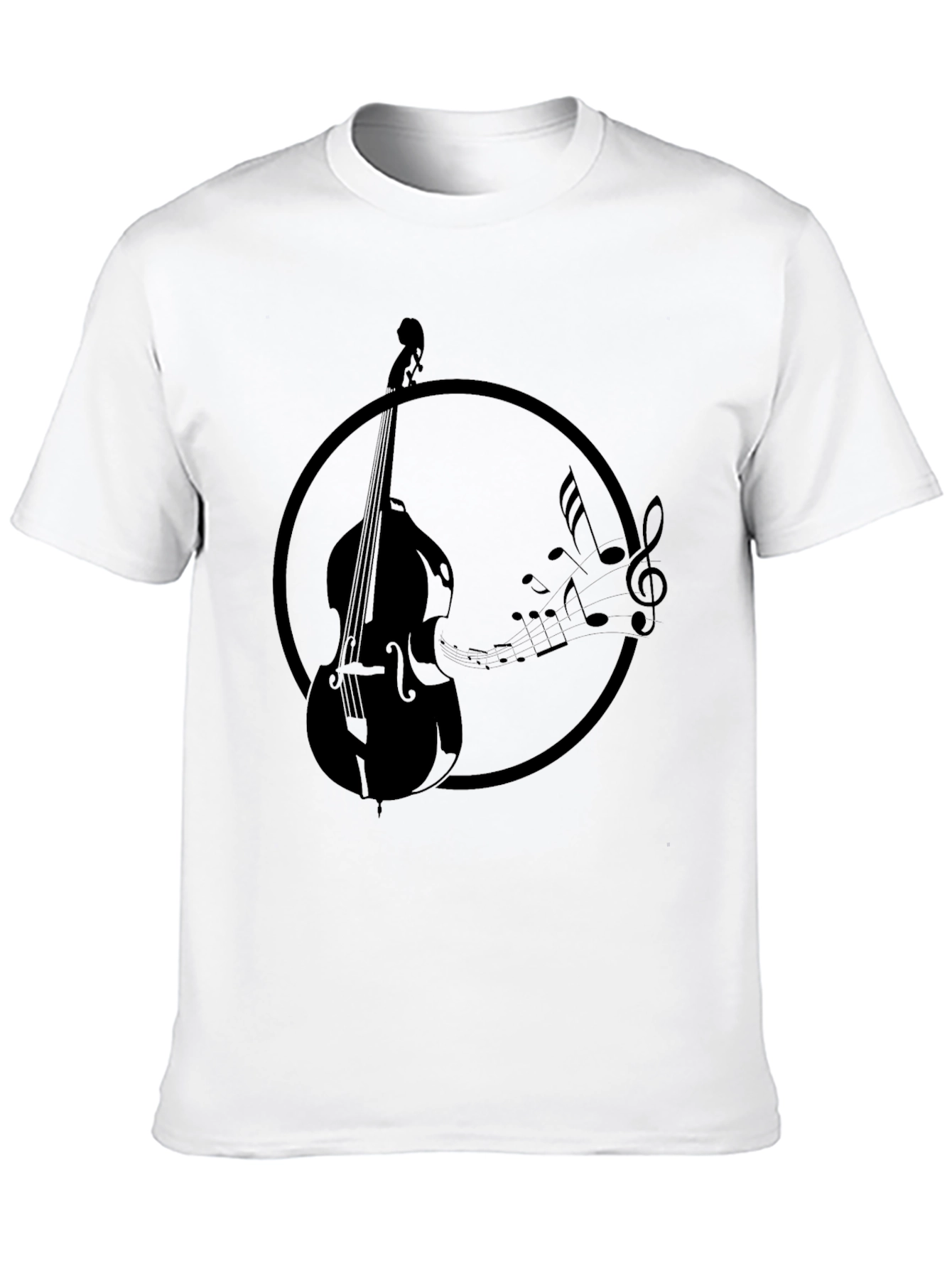 Bass & Music Notes T-Shirt - Black