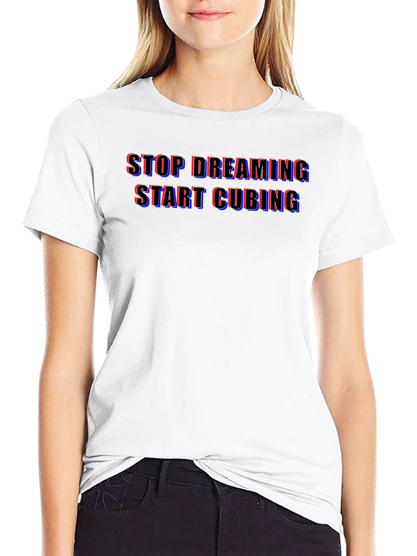 Stop Dreaming Start Cubing Black T-Shirt