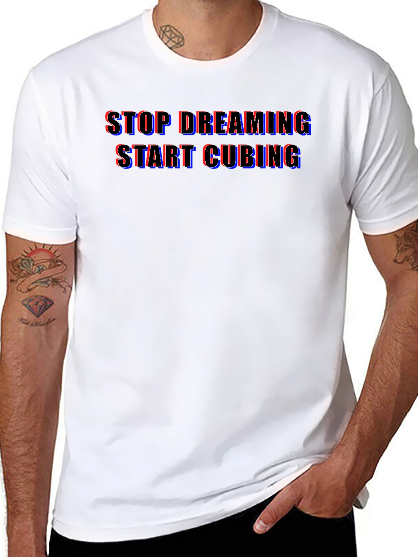 Stop Dreaming Start Cubing Black T-Shirt