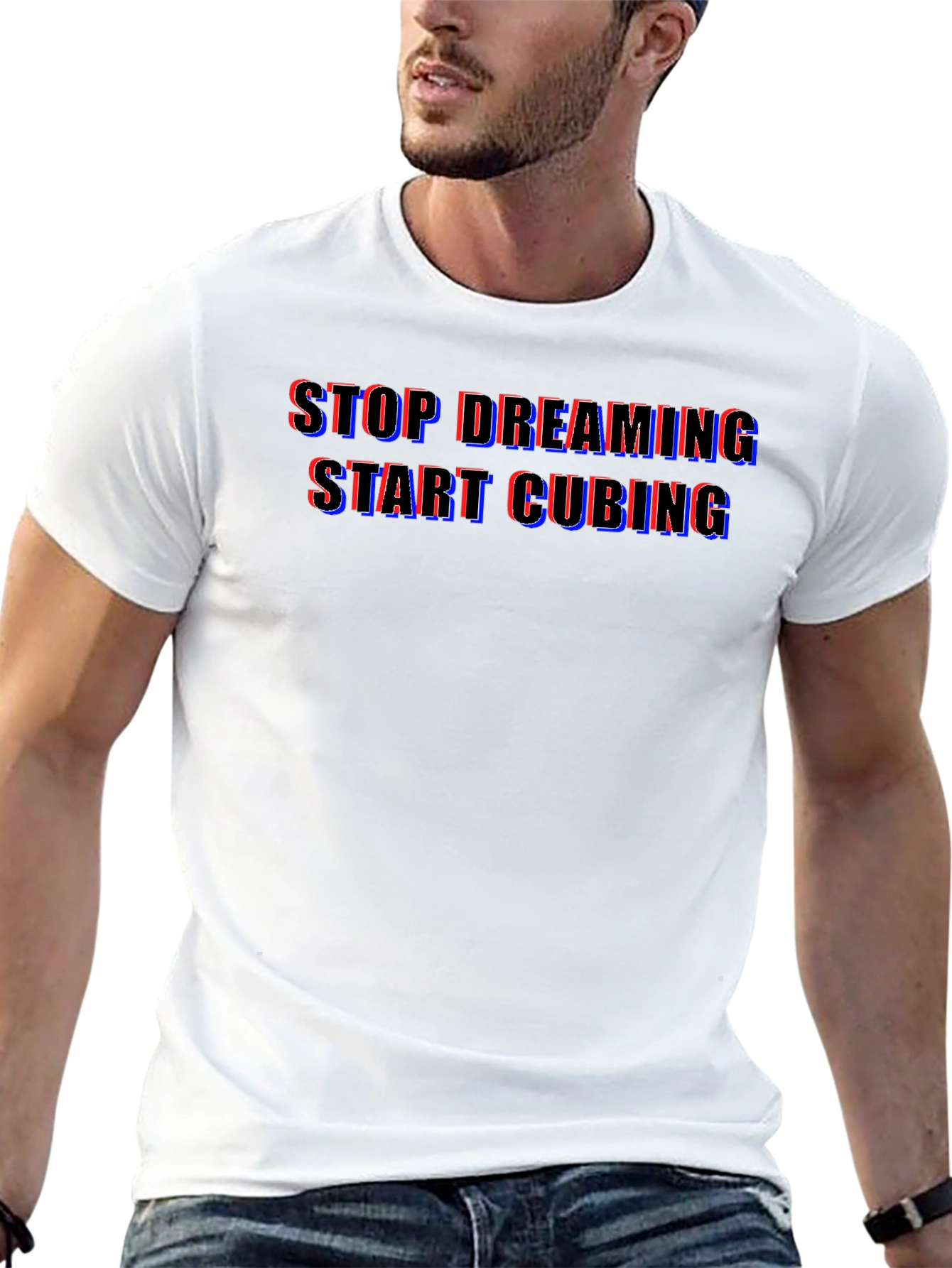 Stop Dreaming Start Cubing Black T-Shirt