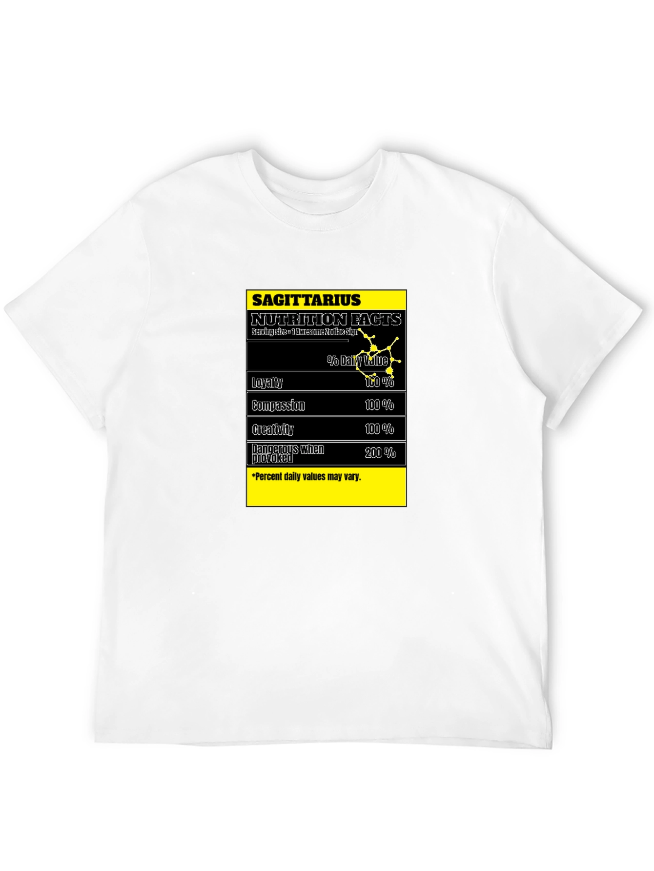 Sagittarius Nutrition Facts Zodiac Sign T-Shirt