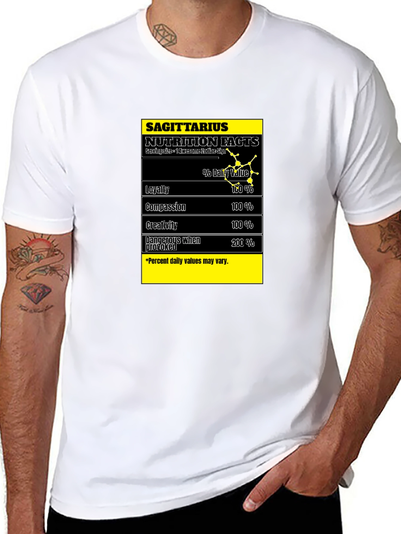 Sagittarius Nutrition Facts Zodiac Sign T-Shirt