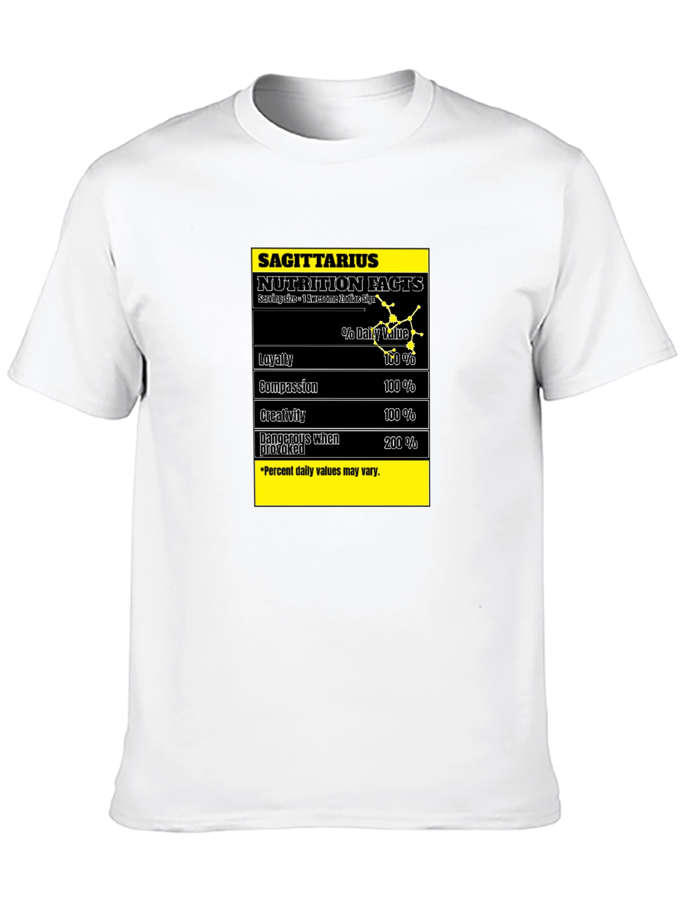 Sagittarius Nutrition Facts Zodiac Sign T-Shirt