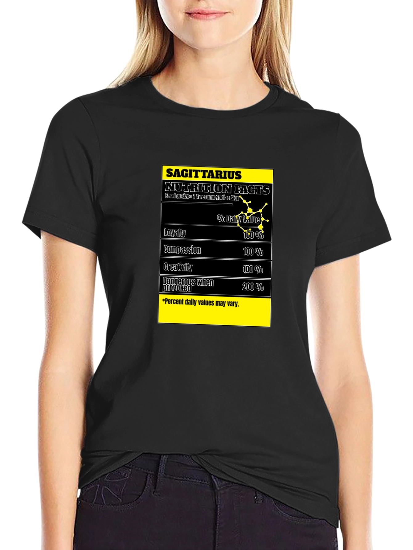Sagittarius Nutrition Facts Zodiac Sign T-Shirt