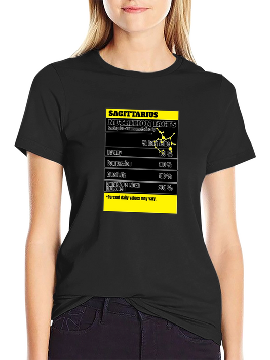 Sagittarius Nutrition Facts Zodiac Sign T-Shirt