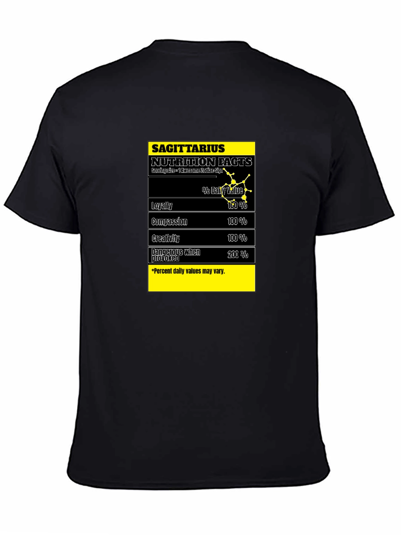 Sagittarius Nutrition Facts Zodiac Sign T-Shirt