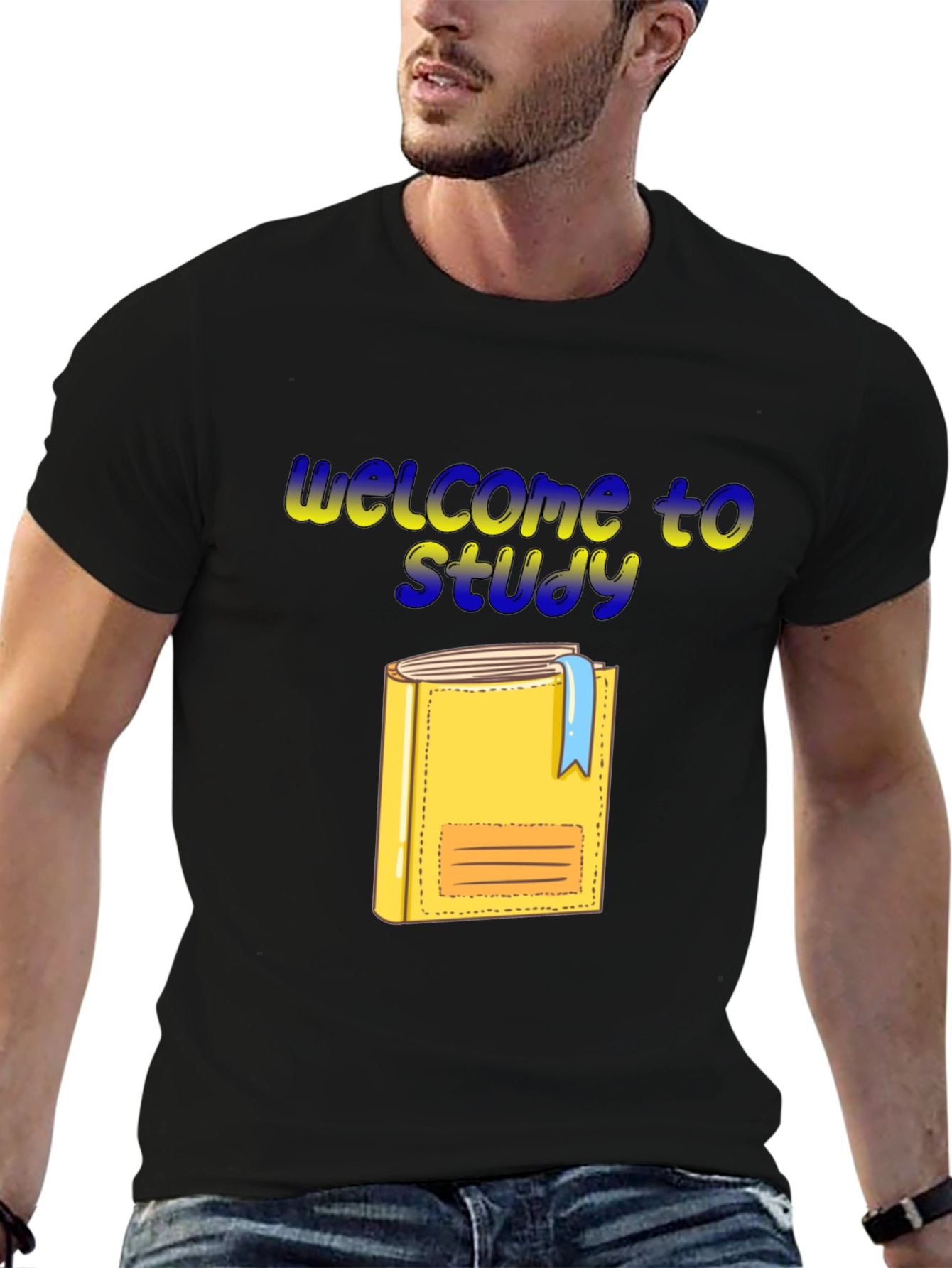 Welcome to Study Graphic T-Shirt - Black Cotton Tee