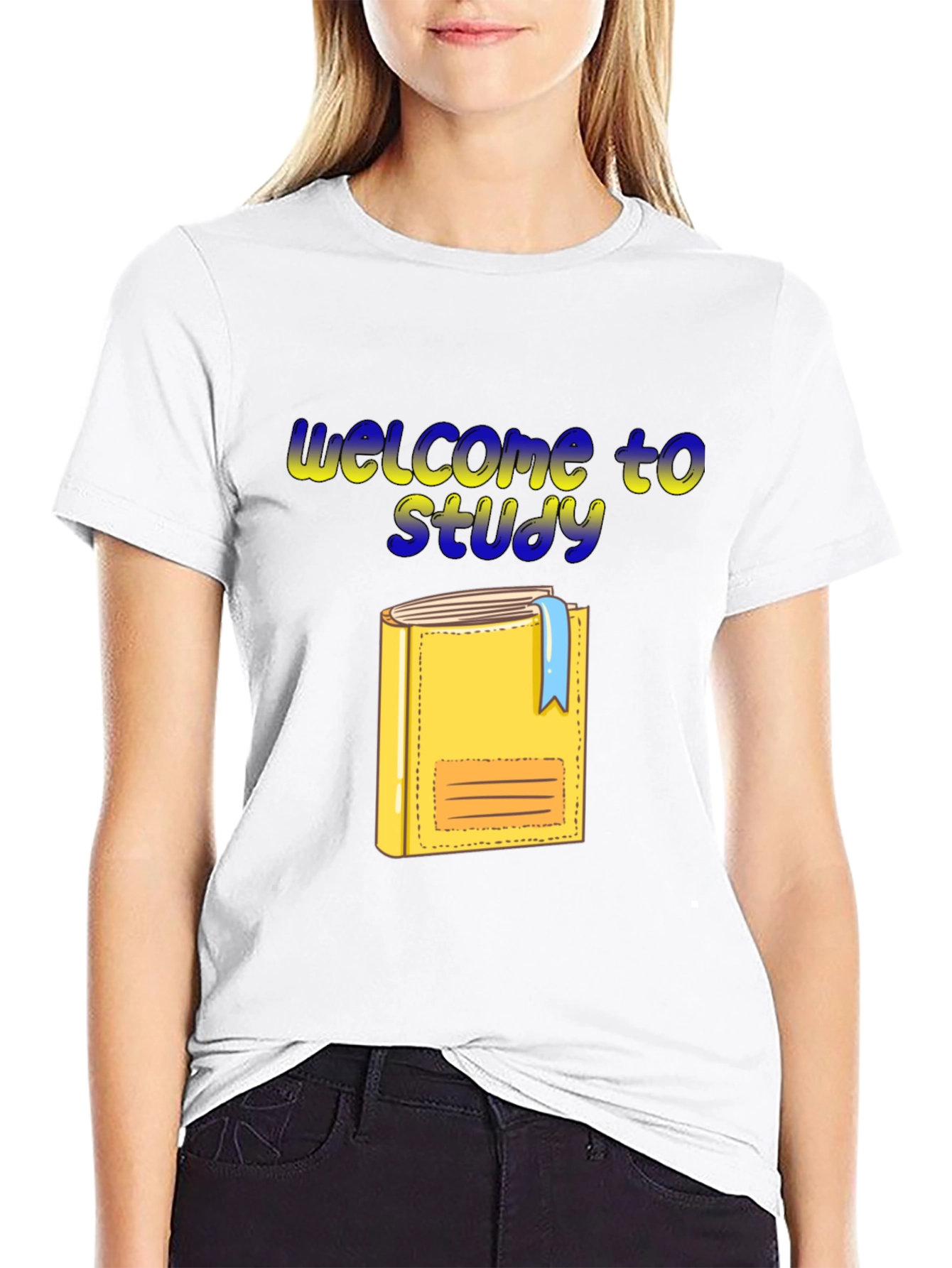 Welcome to Study Graphic T-Shirt - Black Cotton Tee