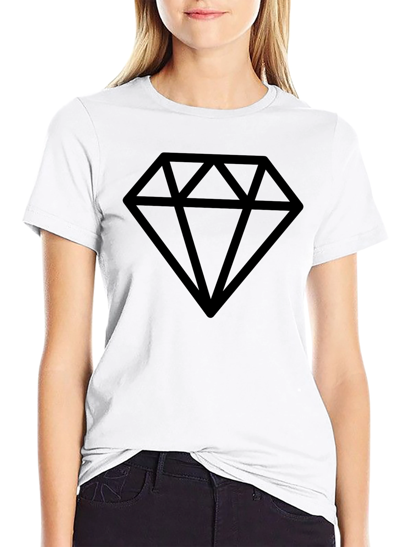 Diamond Graphic Black T-Shirt - Modern & Stylish