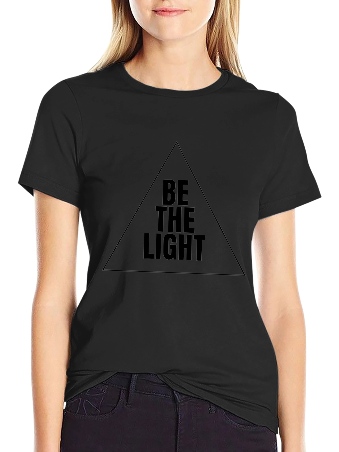 Be The Light Graphic Black T-Shirt