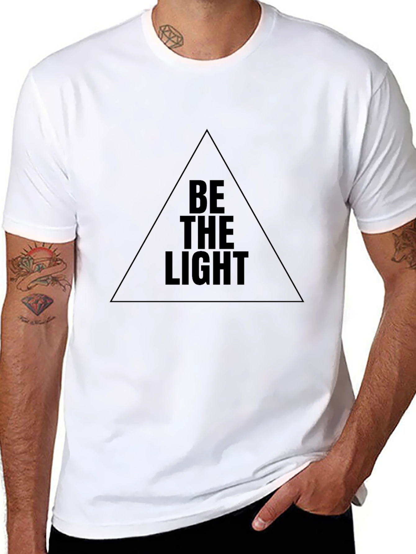 Be The Light Graphic Black T-Shirt