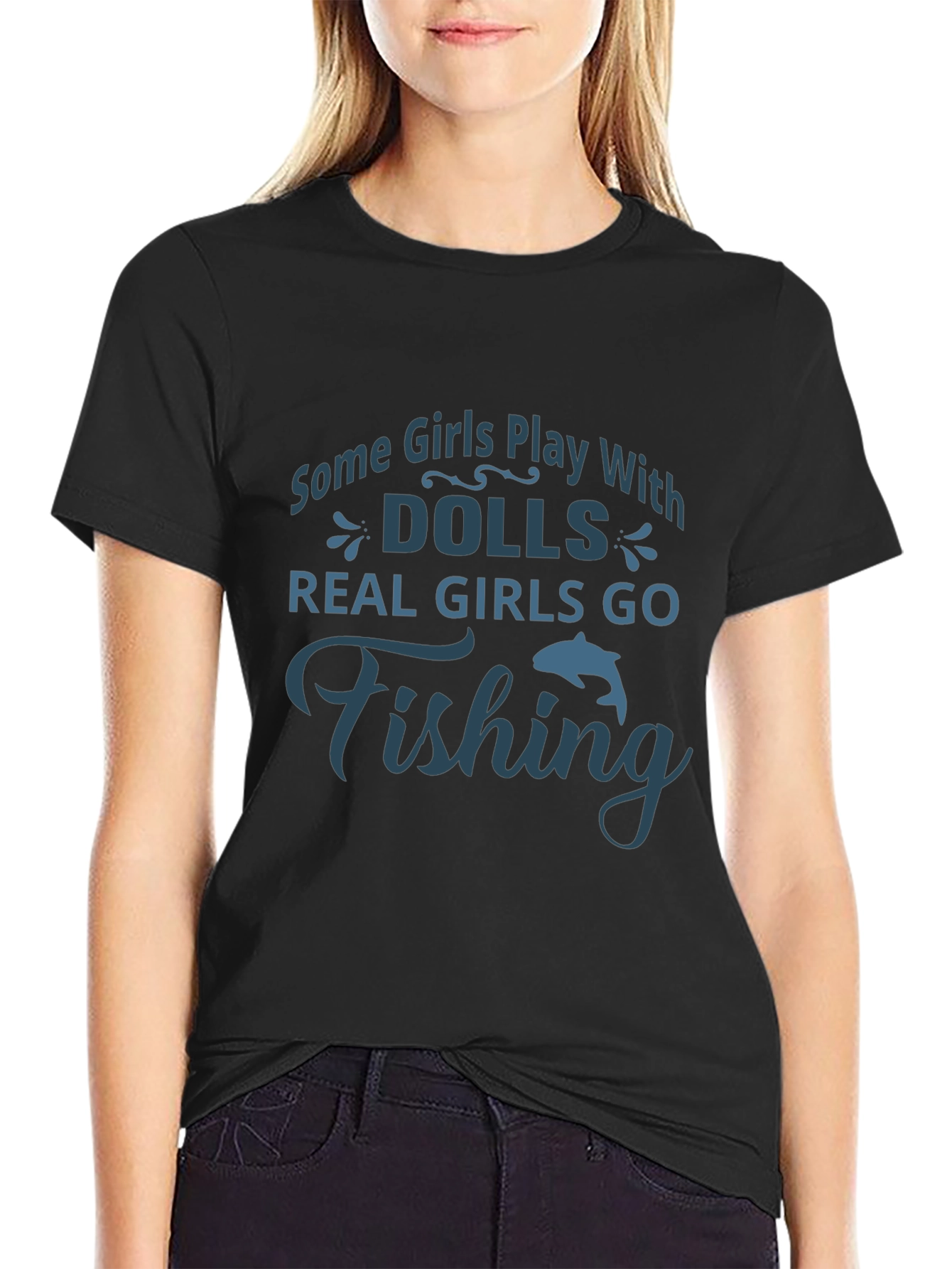 Real Girls Go Fishing Graphic Tee