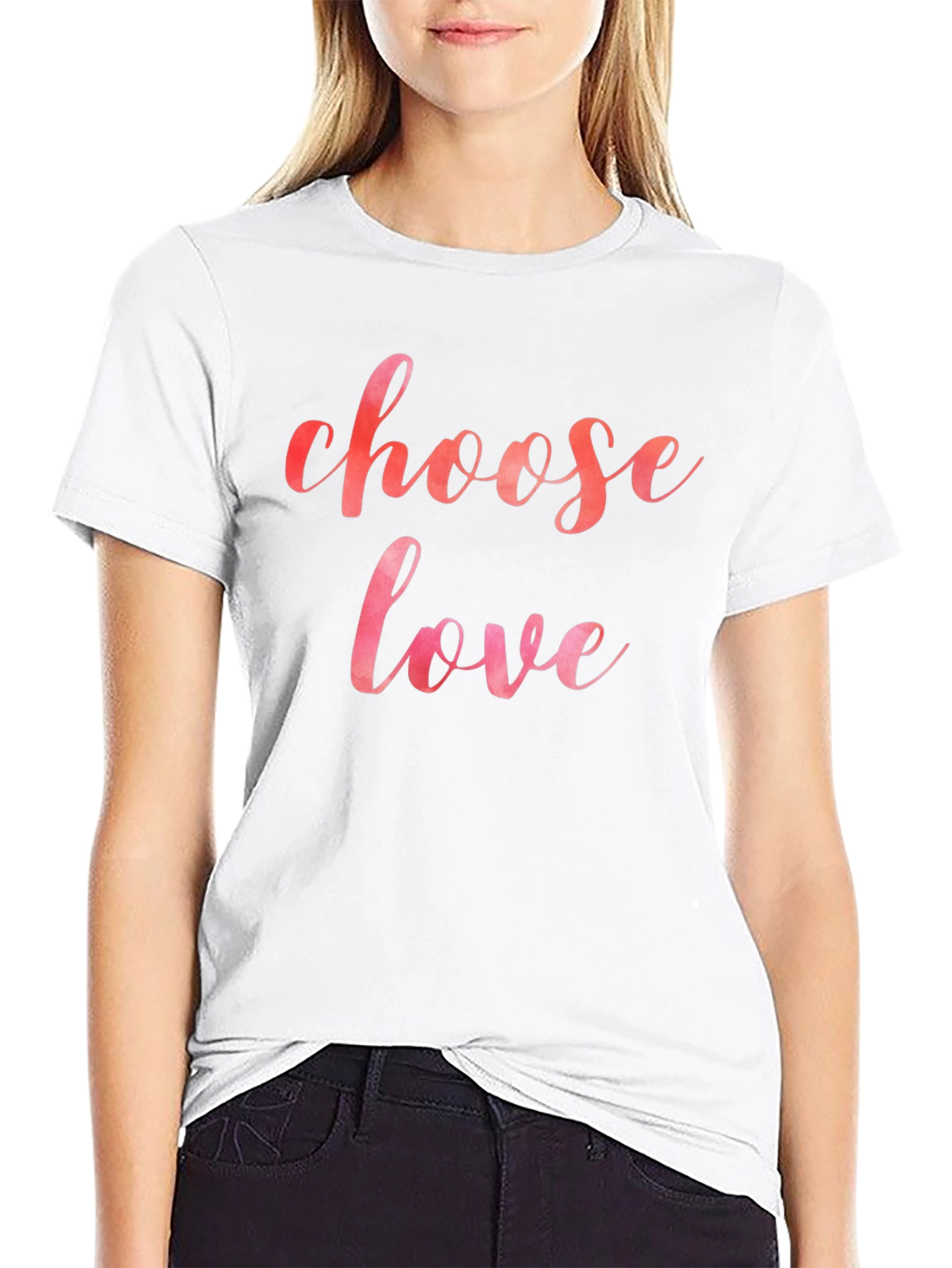 Choose Love Black Graphic T-Shirt