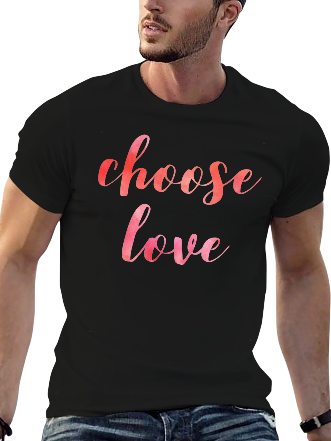 Choose Love Black Graphic T-Shirt