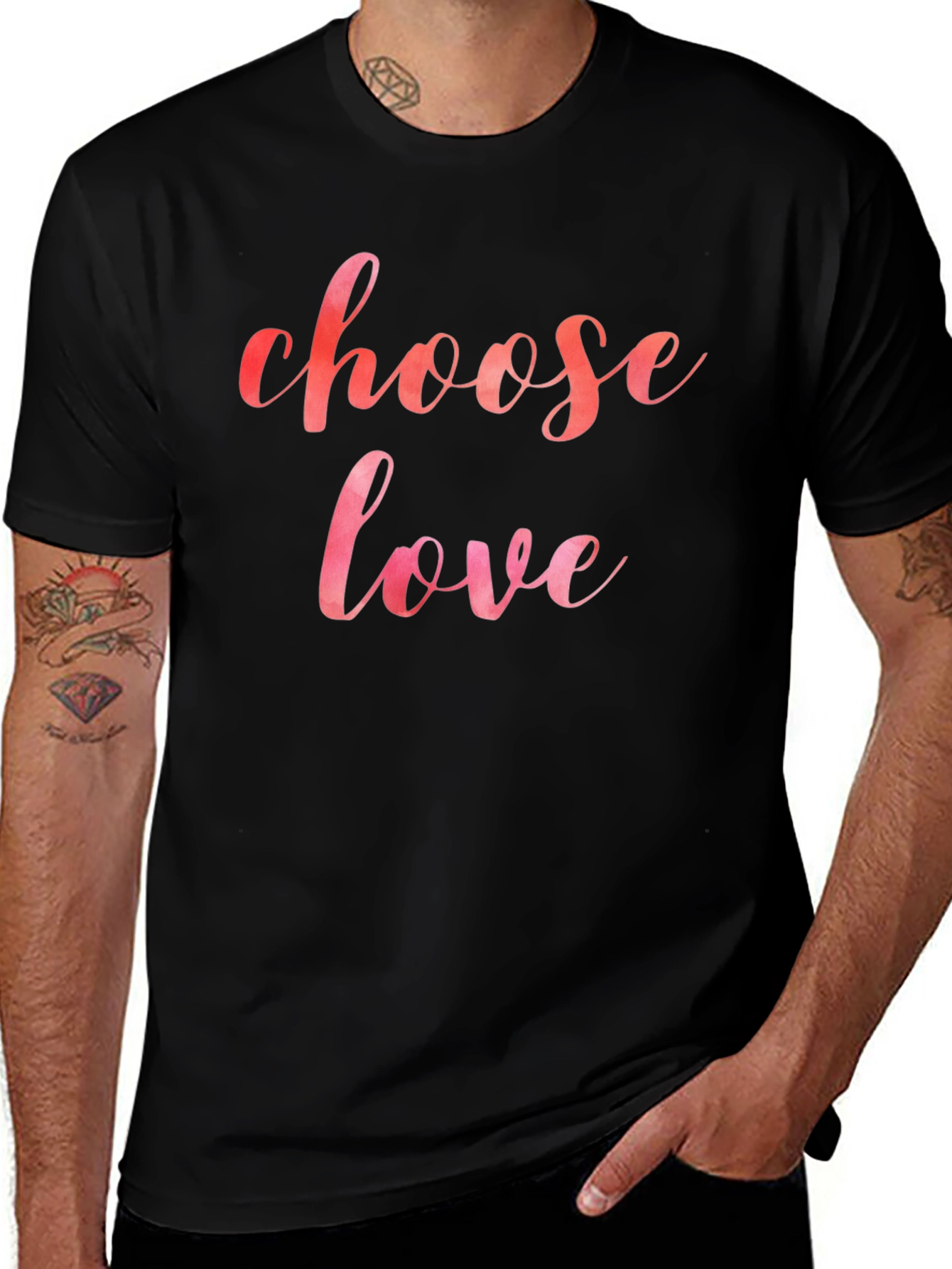 Choose Love Black Graphic T-Shirt
