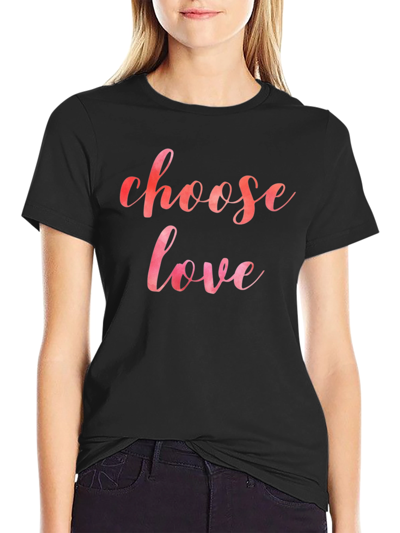 Choose Love Black Graphic T-Shirt