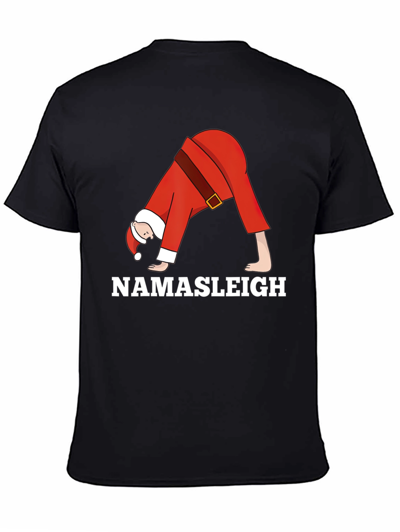 Namasleigh Santa Yoga Black T-Shirt