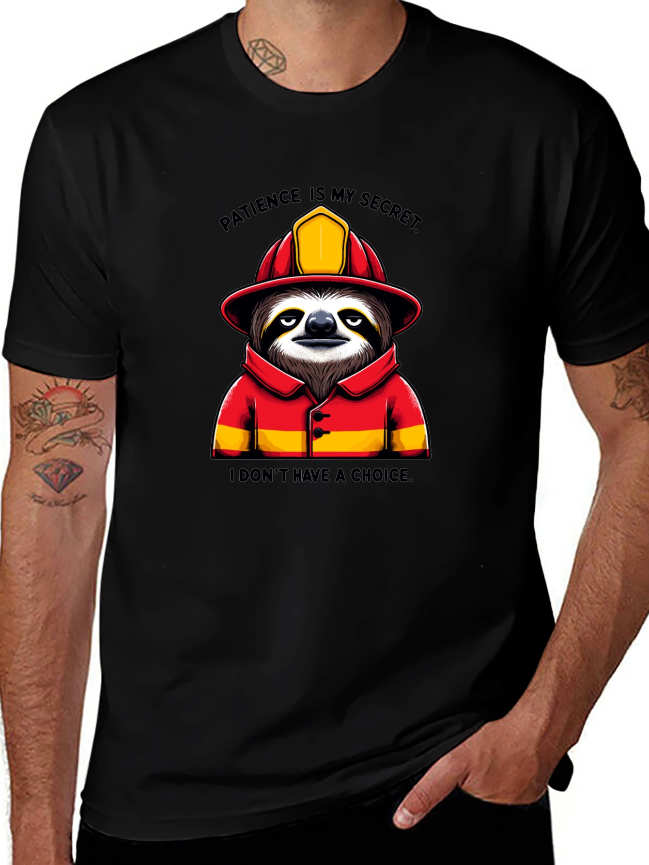 Sloth Firefighter T-Shirt: Patience is My Secret