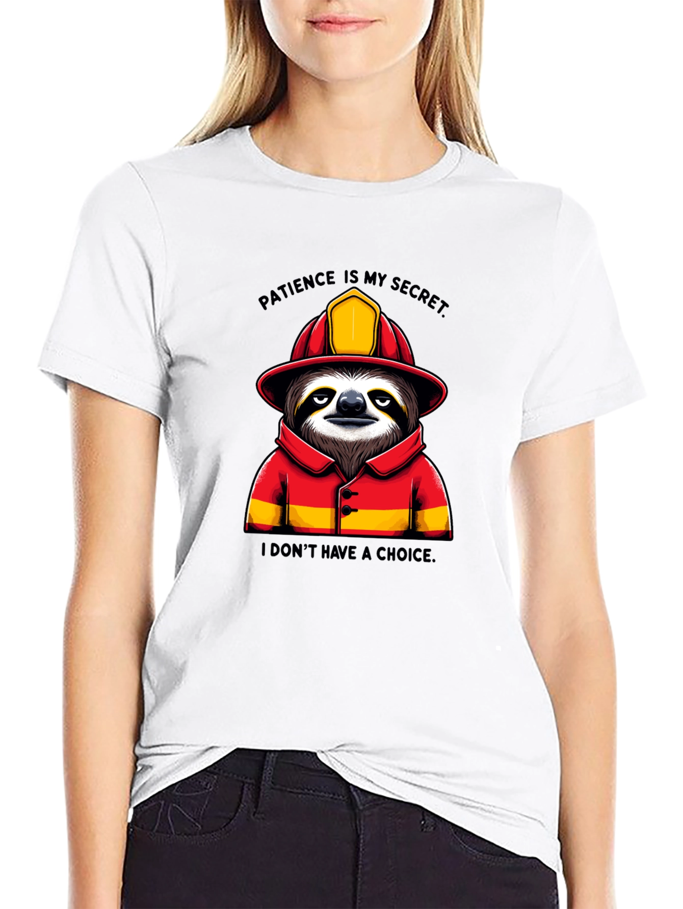 Sloth Firefighter T-Shirt: Patience is My Secret