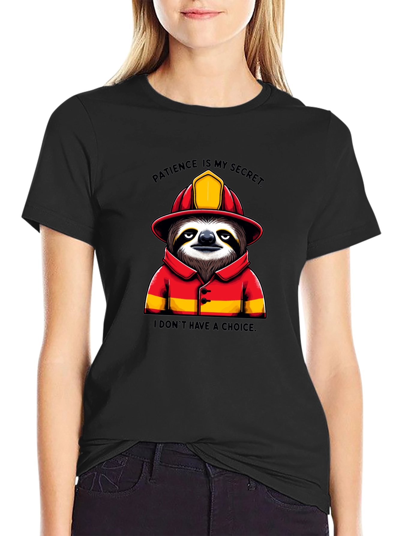 Sloth Firefighter T-Shirt: Patience is My Secret
