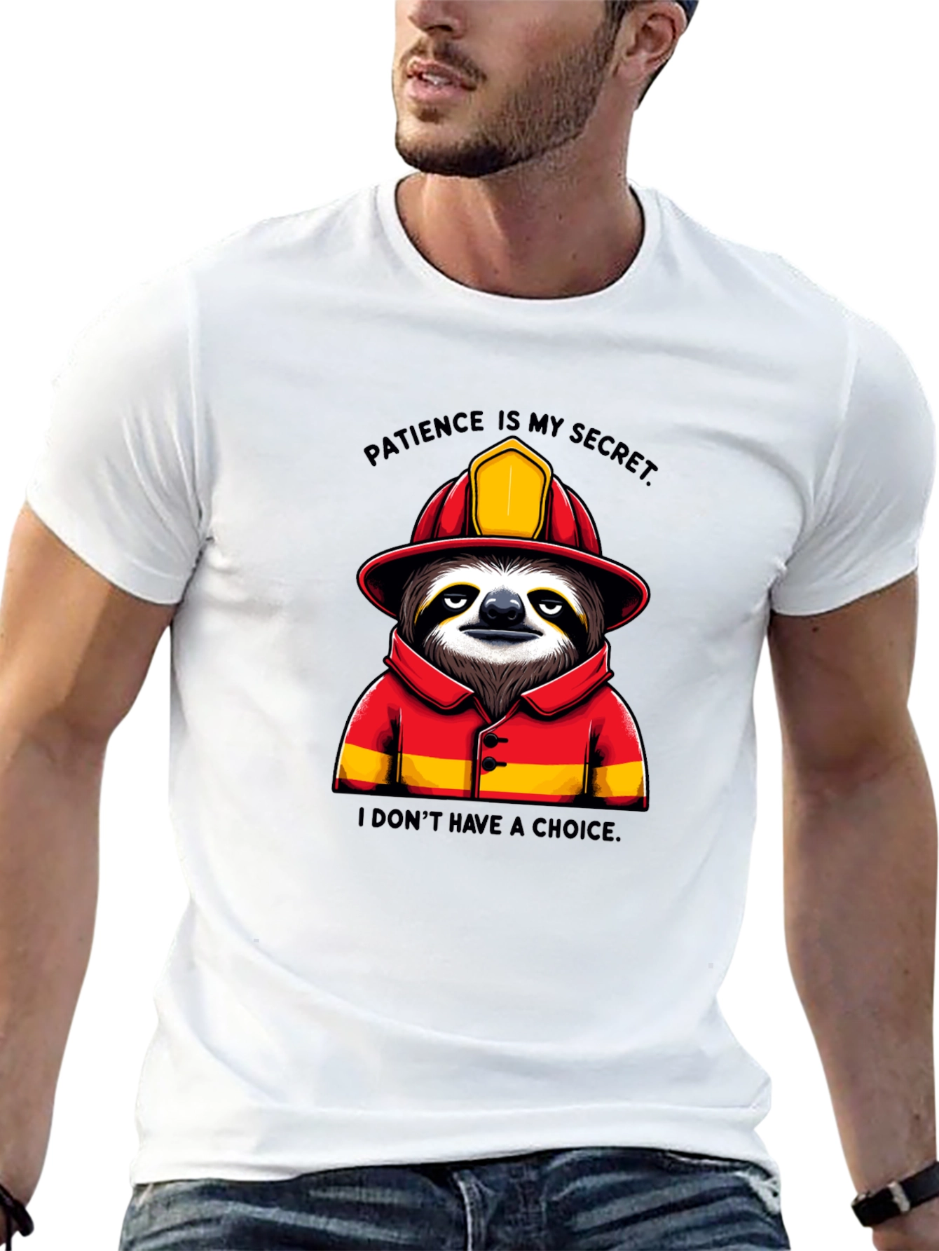 Sloth Firefighter T-Shirt: Patience is My Secret