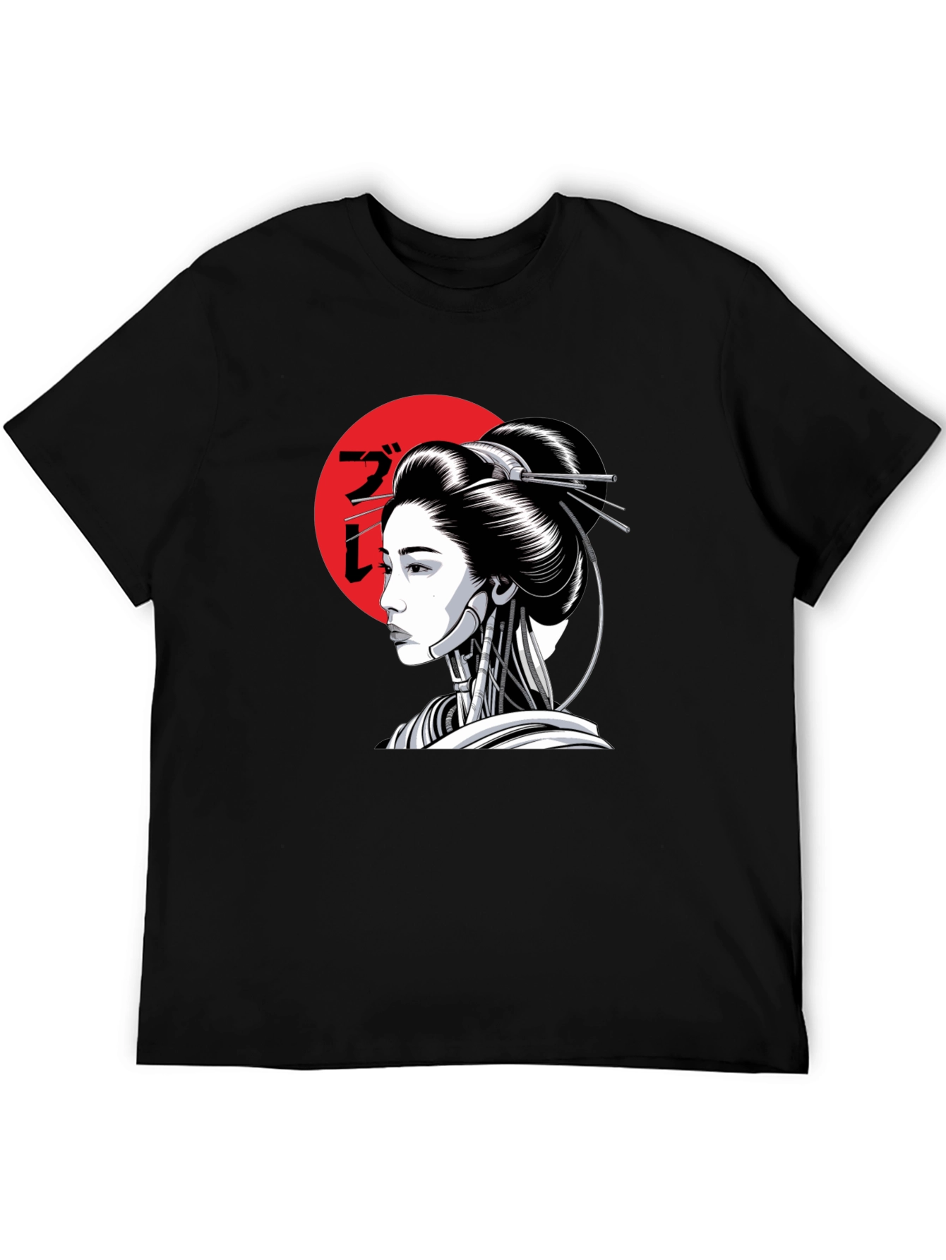 Cyberpunk Geisha T-Shirt - Black