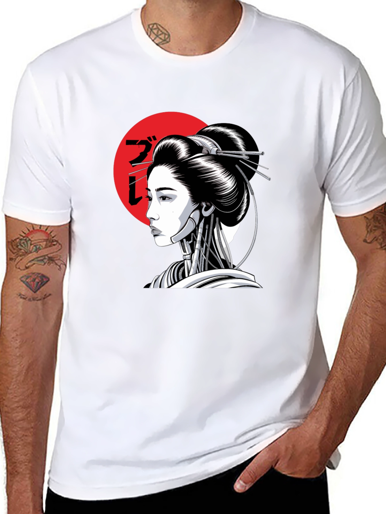 Cyberpunk Geisha T-Shirt - Black