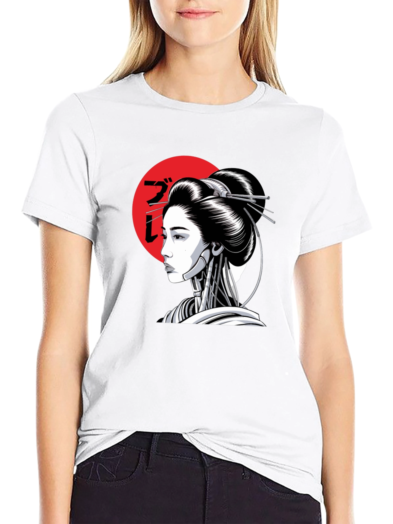 Cyberpunk Geisha T-Shirt - Black