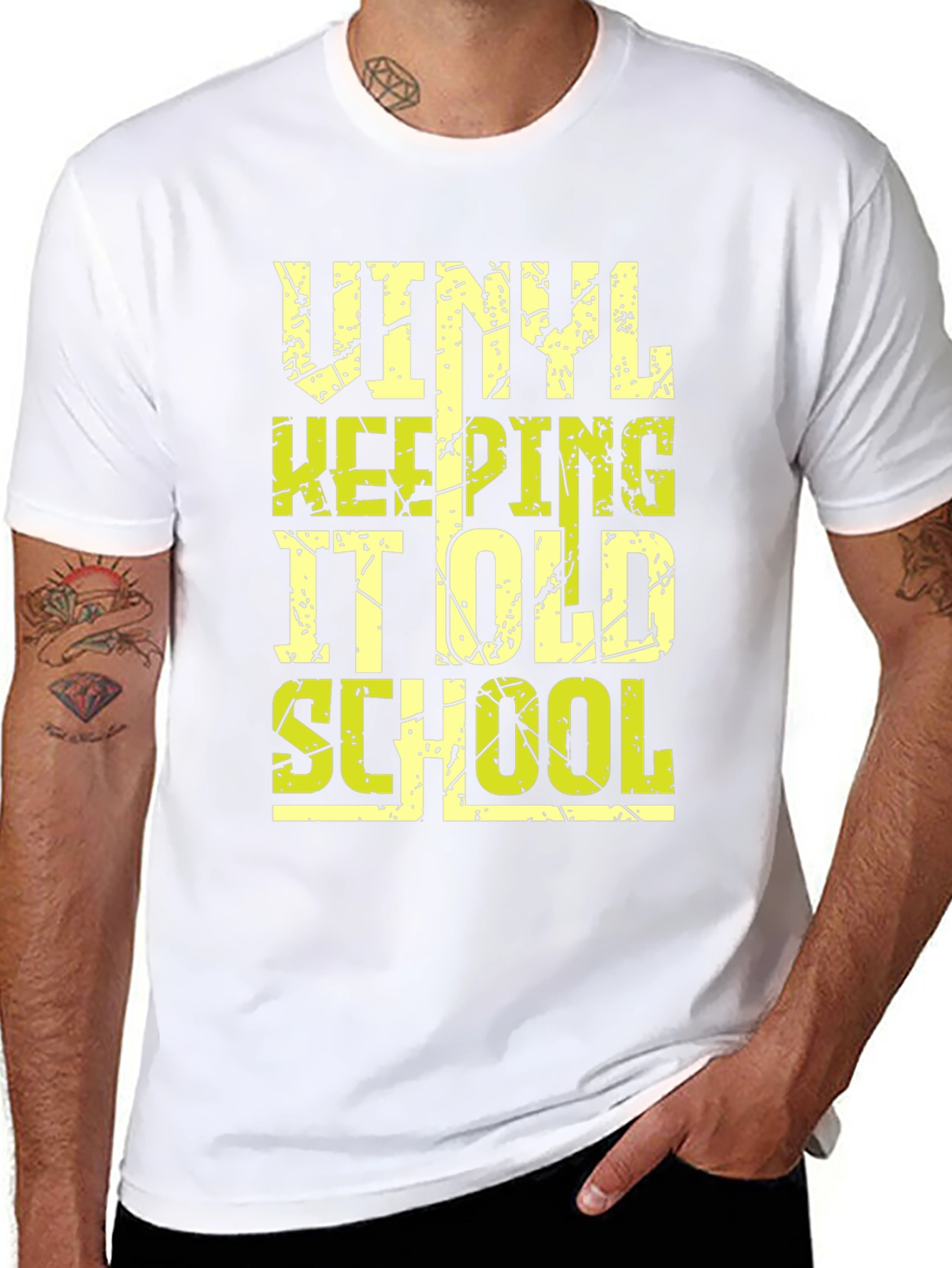Vinyl Keeping It Old School Graphic T-Shirt