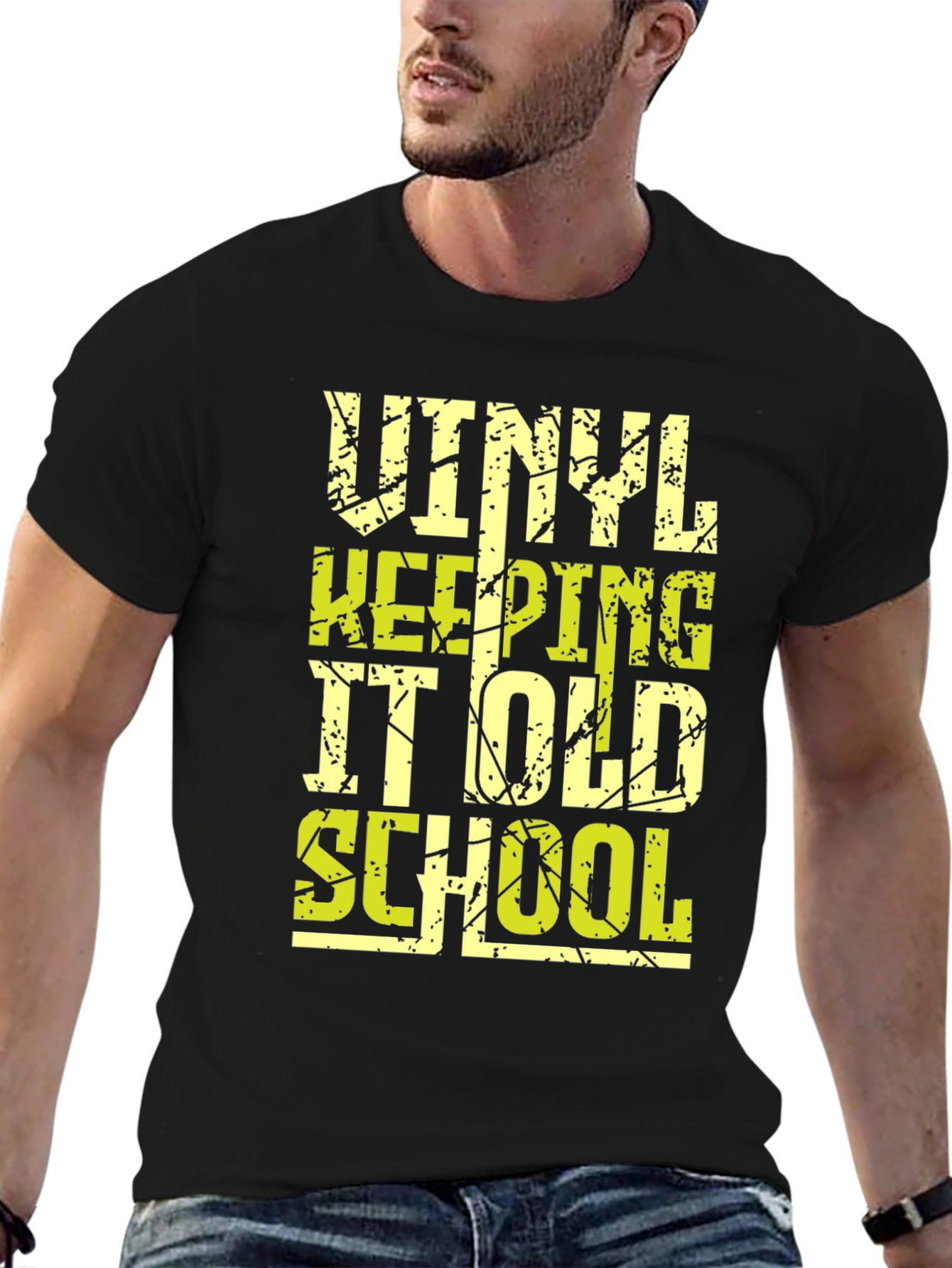 Vinyl Keeping It Old School Graphic T-Shirt