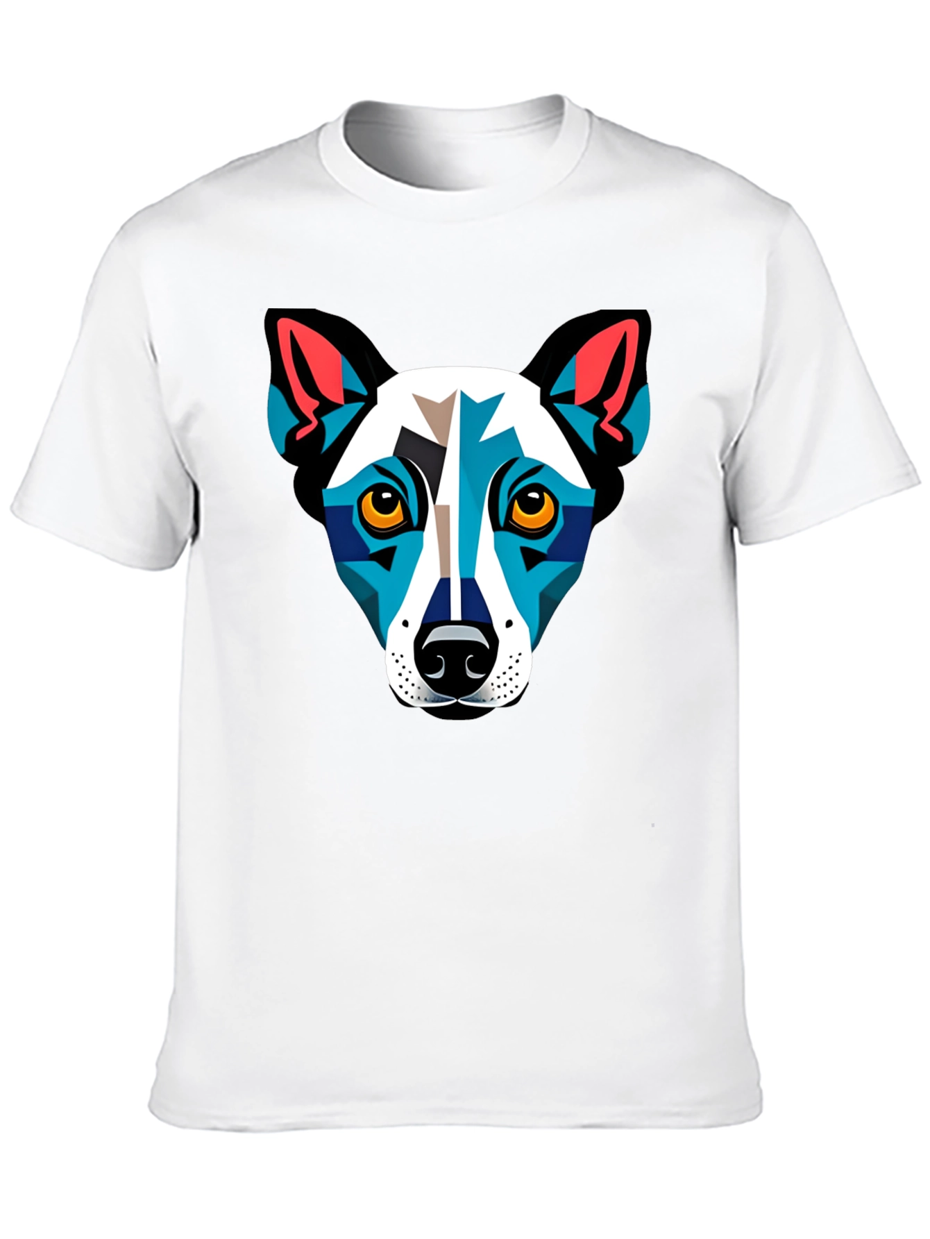 Dog Geometric Art Black T-Shirt