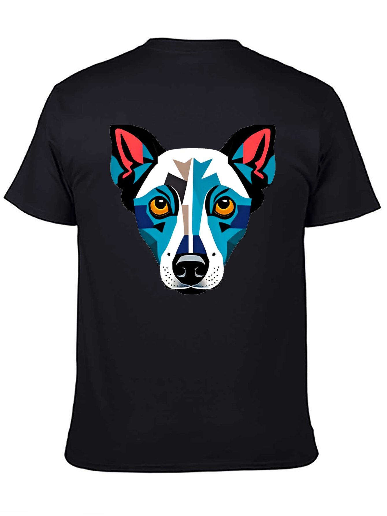 Dog Geometric Art Black T-Shirt