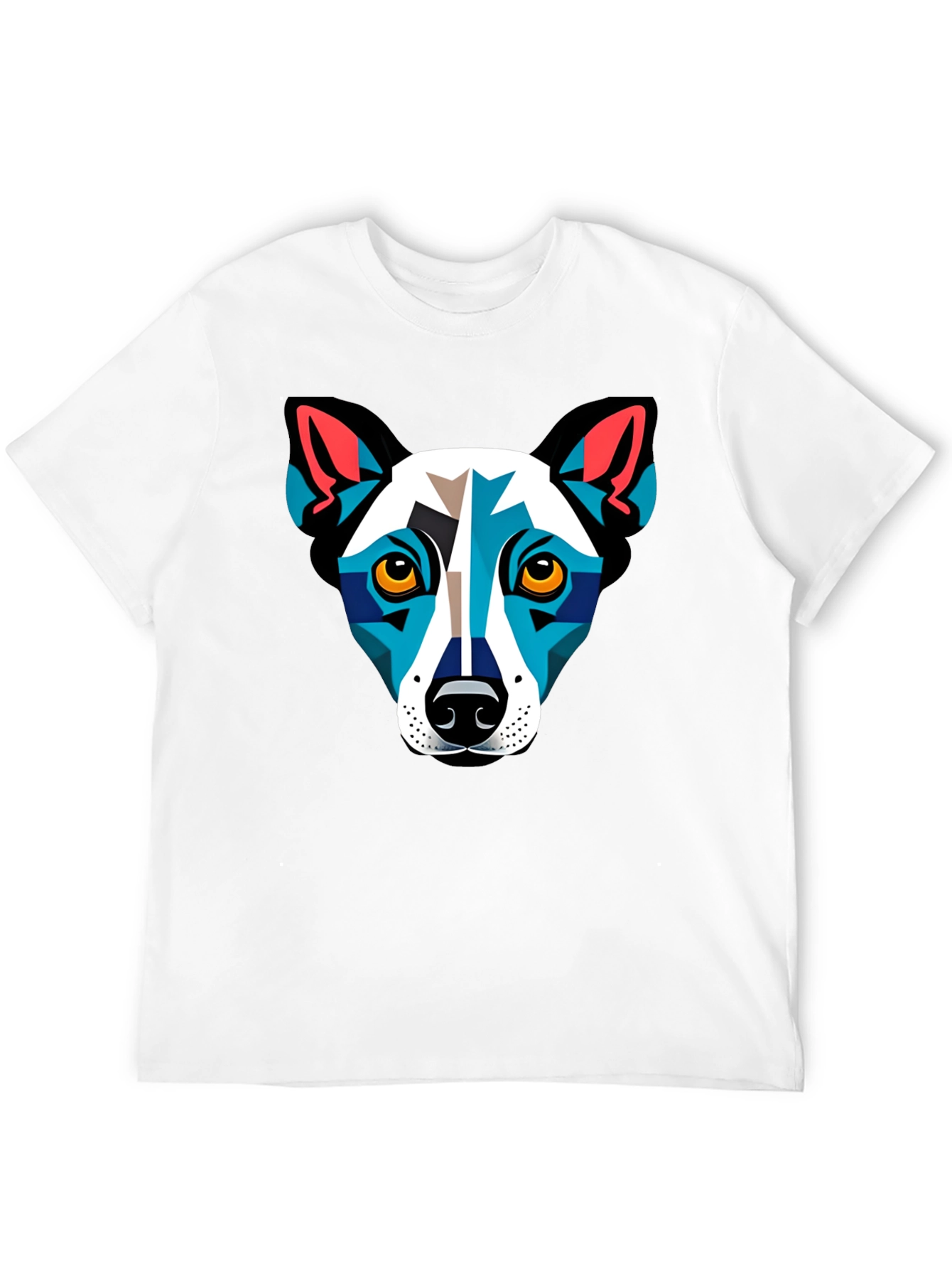 Dog Geometric Art Black T-Shirt