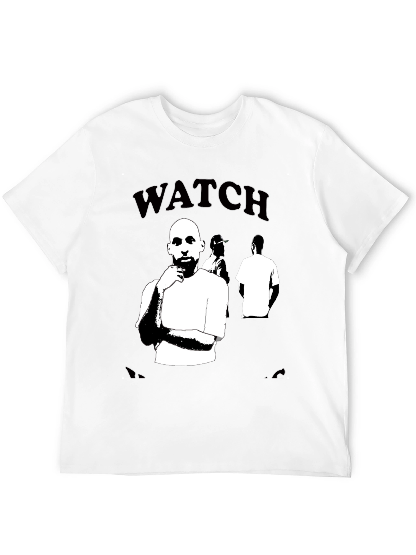 Watch Us Black Graphic Tee for Men