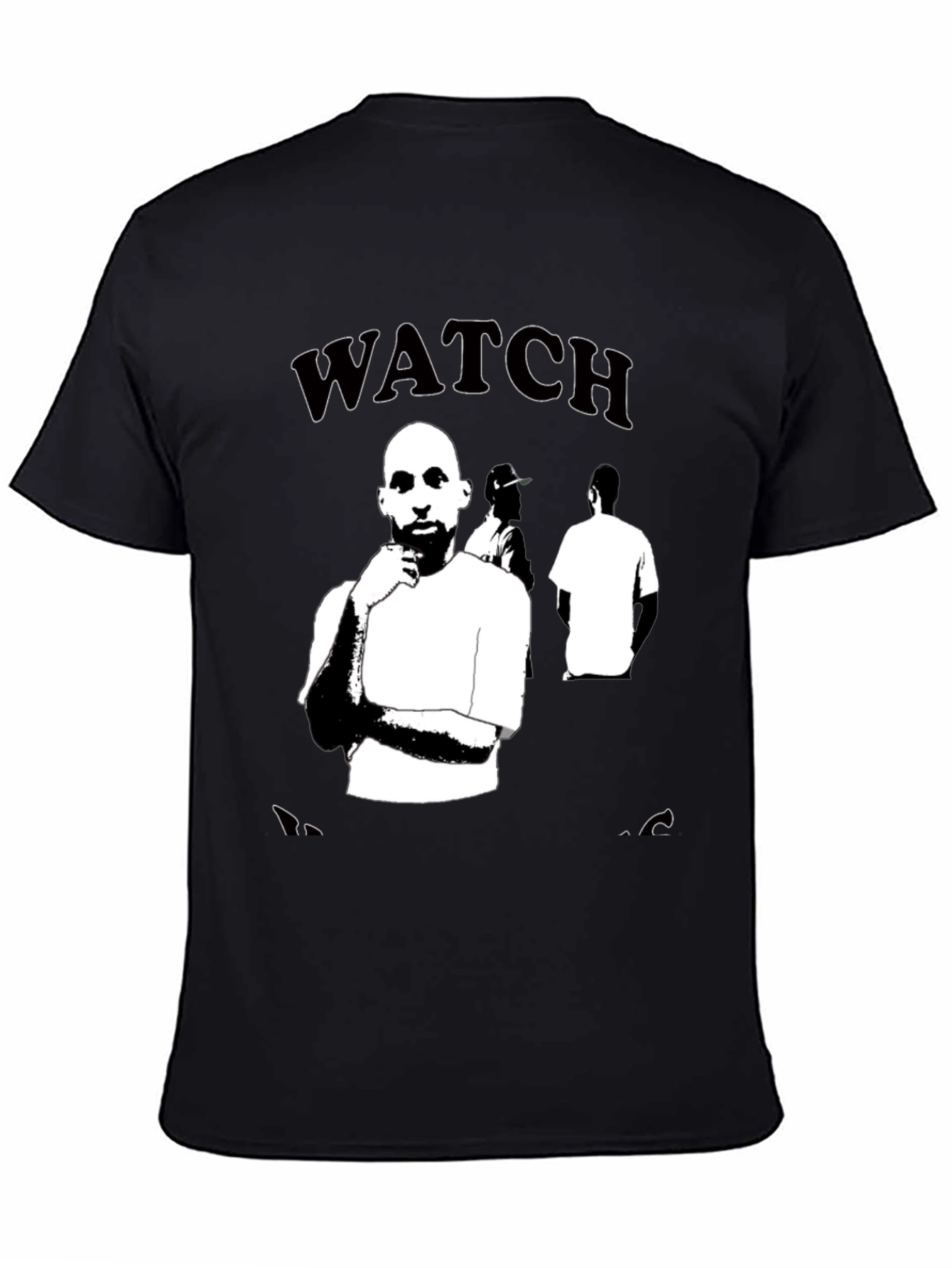 Watch Us Black Graphic Tee for Men